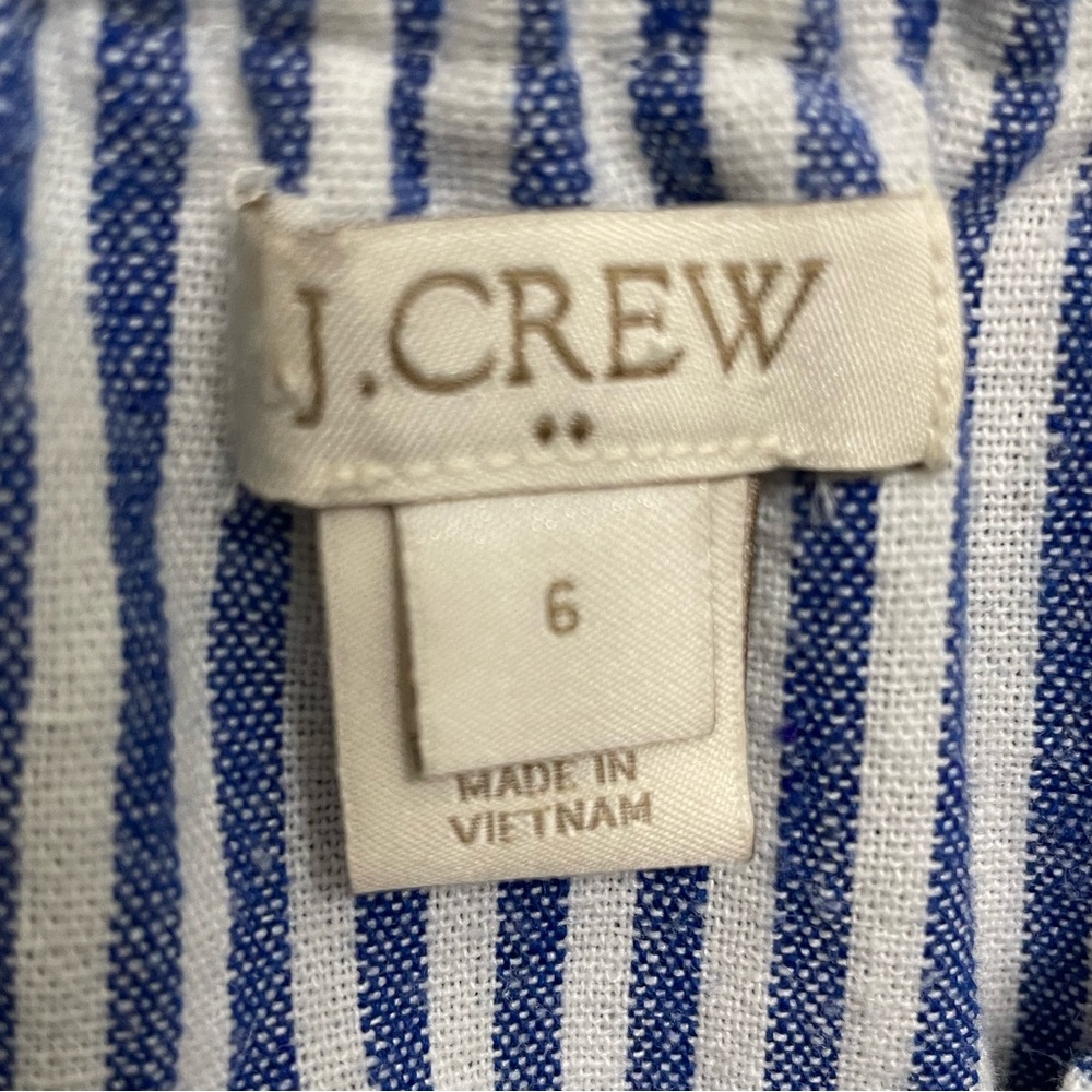 J. Crew Blue and White Ruffled Blouse - Picture 5 of 7